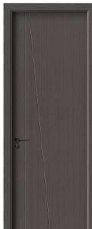 Puerta WPC CS-016, Grafito · Texturizado tipo madera con línea diagonal