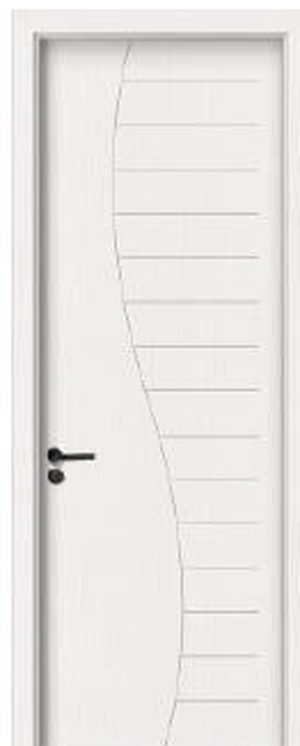 Puerta WPC CS-017, Blanco · Liso con diseño curvo
