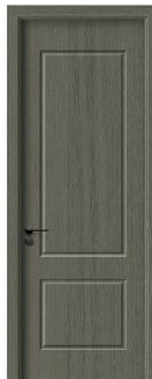 Puerta WPC CS-019, Gris verdoso · Texturizado con dos paneles