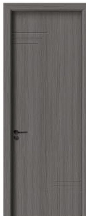 Puerta WPC CS-021, Grafito · Texturizado con líneas superiores