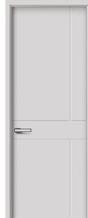 Puerta WPC M-105, Gris claro · Liso con línea horizontal
