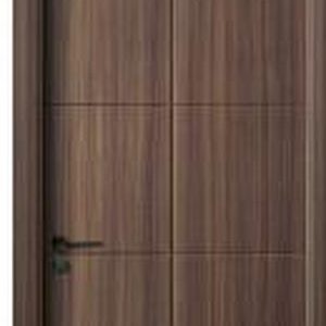 Puerta WPC M-106, Madera oscura · Tipo madera con ranuras