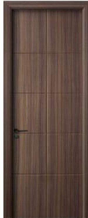 Puerta WPC M-106, Madera oscura · Tipo madera con ranuras