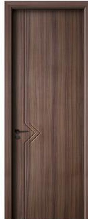 Puerta WPC M-110, Madera oscura · Tipo madera con detalle chevrón