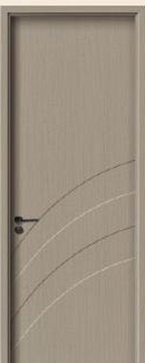Puerta WPC M-49, Gris · Liso con líneas curvas