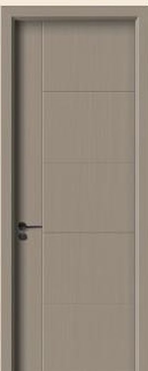Puerta WPC M-66, Gris · Liso con ranuras horizontales