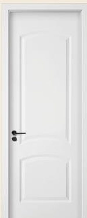Puerta WPC M-77, Blanco · Relieve de arco y panel