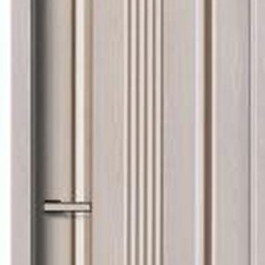 Puerta WPC NM-612, Beige · Panel con ranuras verticales