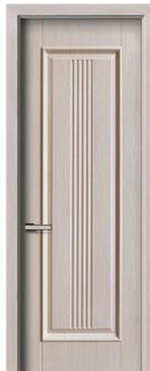 Puerta WPC NM-612, Beige · Panel con ranuras verticales