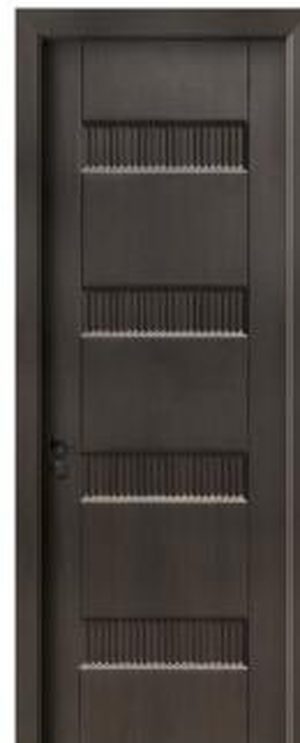 Puerta WPC NM-617, Madera oscura · Franjas horizontales