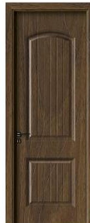 Puerta WPC NM-701, Madera oscura · Relieve de arco